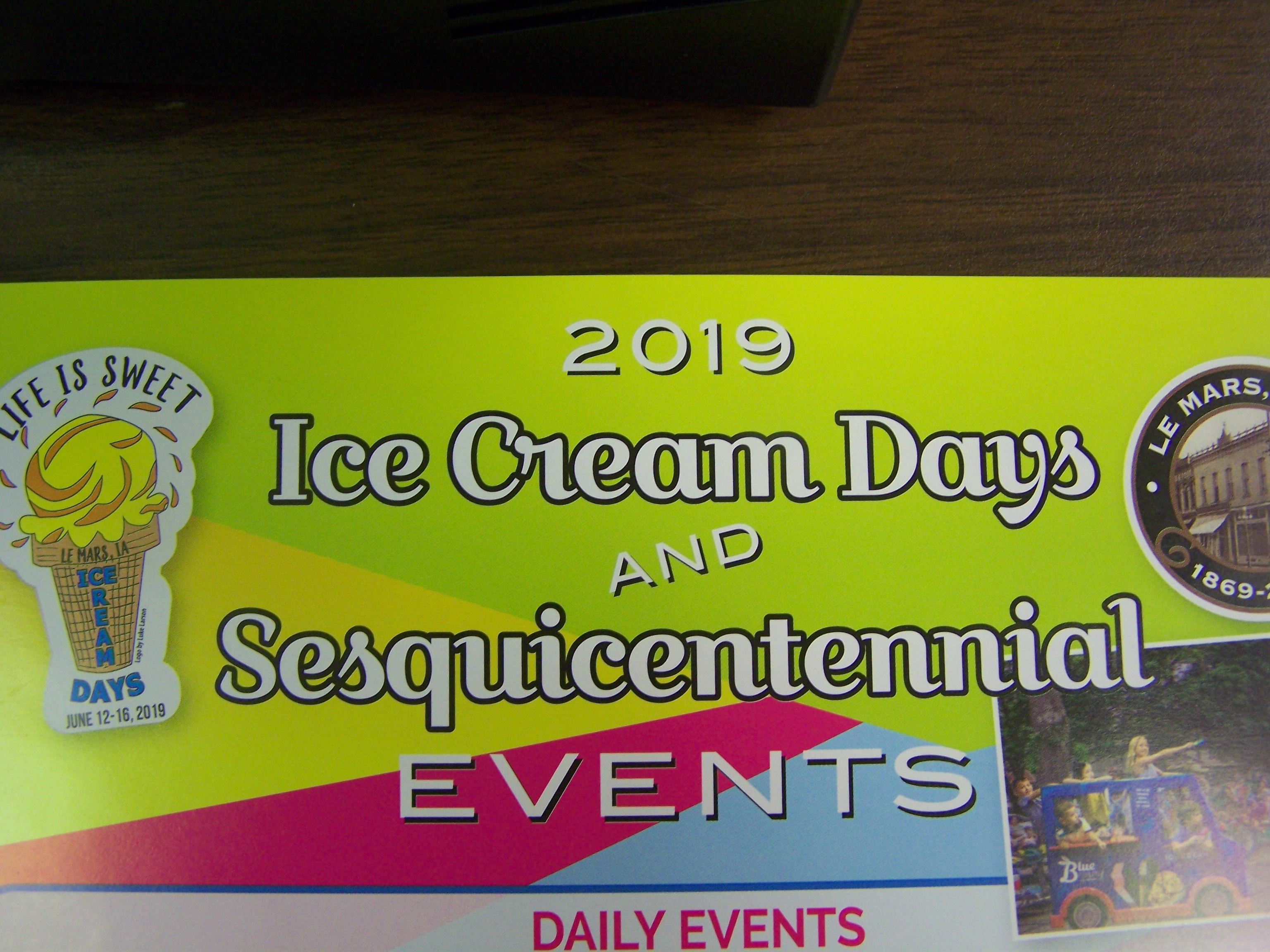 Ice Cream Days and Le Mars Sesquicentennial Schedule KLEM 1410